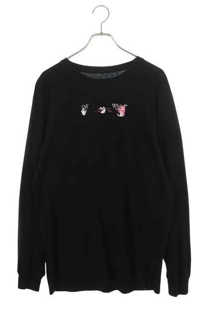 OFF-WHITE Back Arrow Print Cotton Long Sleeve Shirt Black Size XL