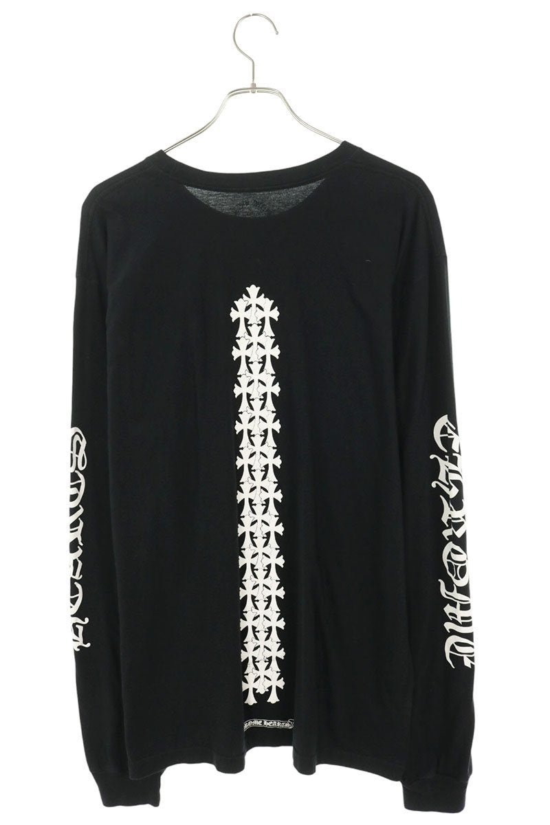 Chrome Hearts Bone Cemetery Print Long Sleeve Tee Black Size XL