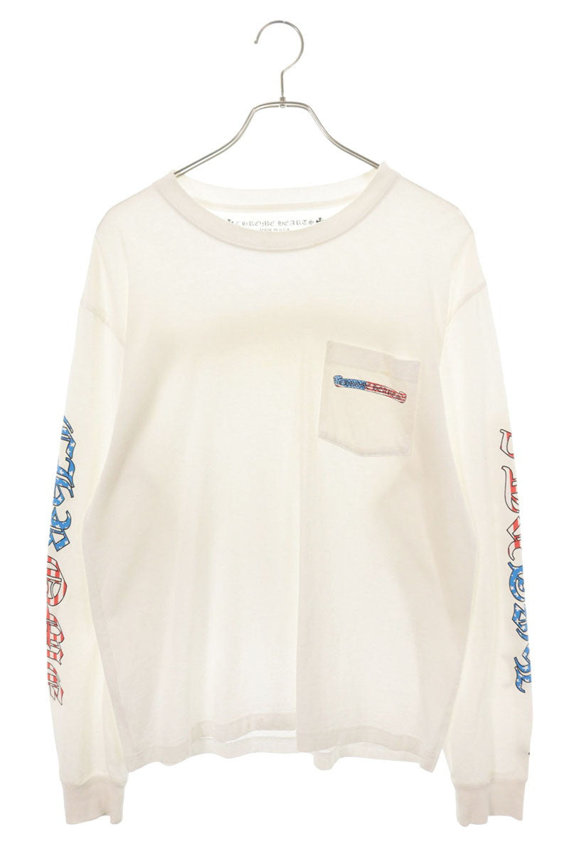 Chrome Hearts American Flag Logo Print T-Shirt White Size L