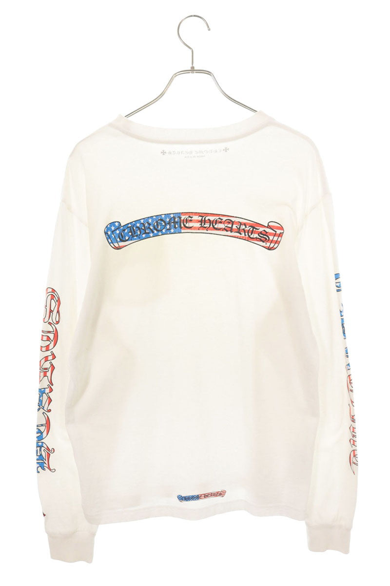 Chrome Hearts American Flag Logo Print T-Shirt White Size L