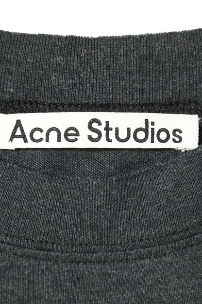 ACNE STUDIOS Vintage Circle Logo Print Long Sleeve Shirt Gray Size S