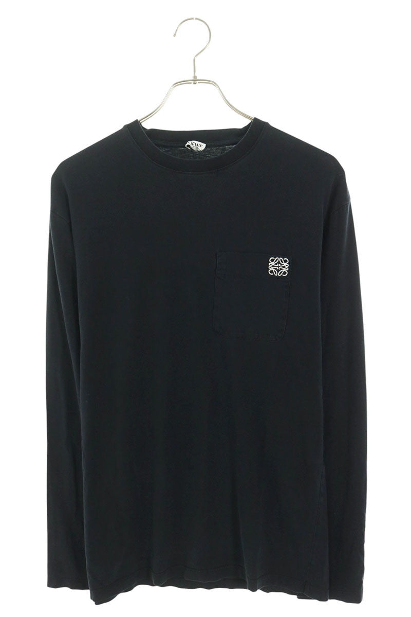 LOEWE Anagram Embroidered Pocket Long Tee Black Size M