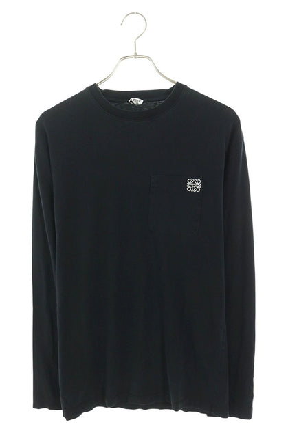 LOEWE Anagram Embroidered Pocket Long Tee Black Size M