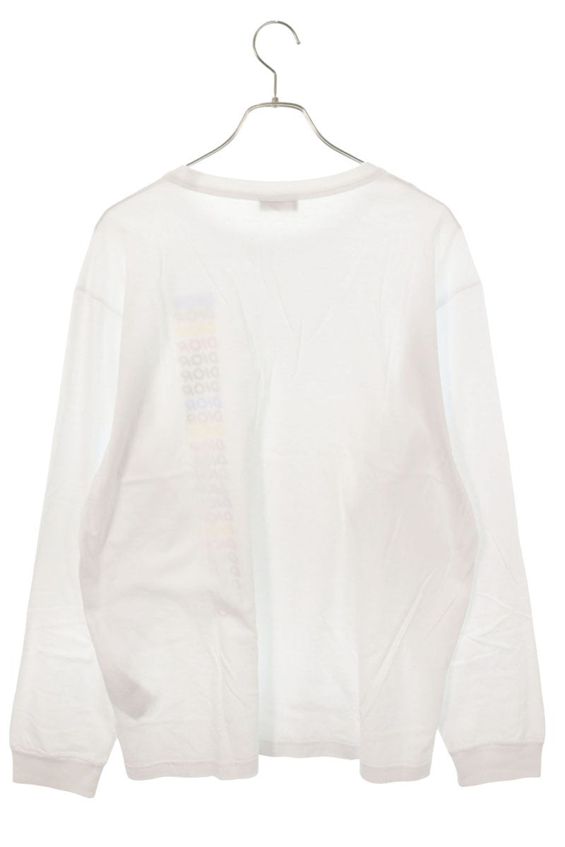 DIOR Multi-Color Logo Print Long Sleeve Tee White Size XL
