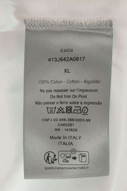 DIOR Multi-Color Logo Print Long Sleeve Tee White Size XL