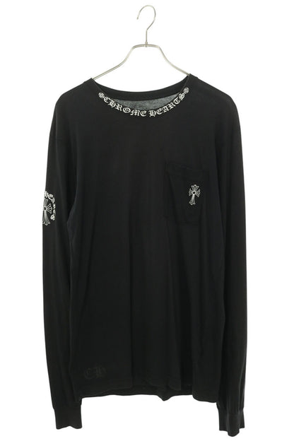 Chrome Hearts Neck Print Back Cross Long Sleeve Tee Black Size L