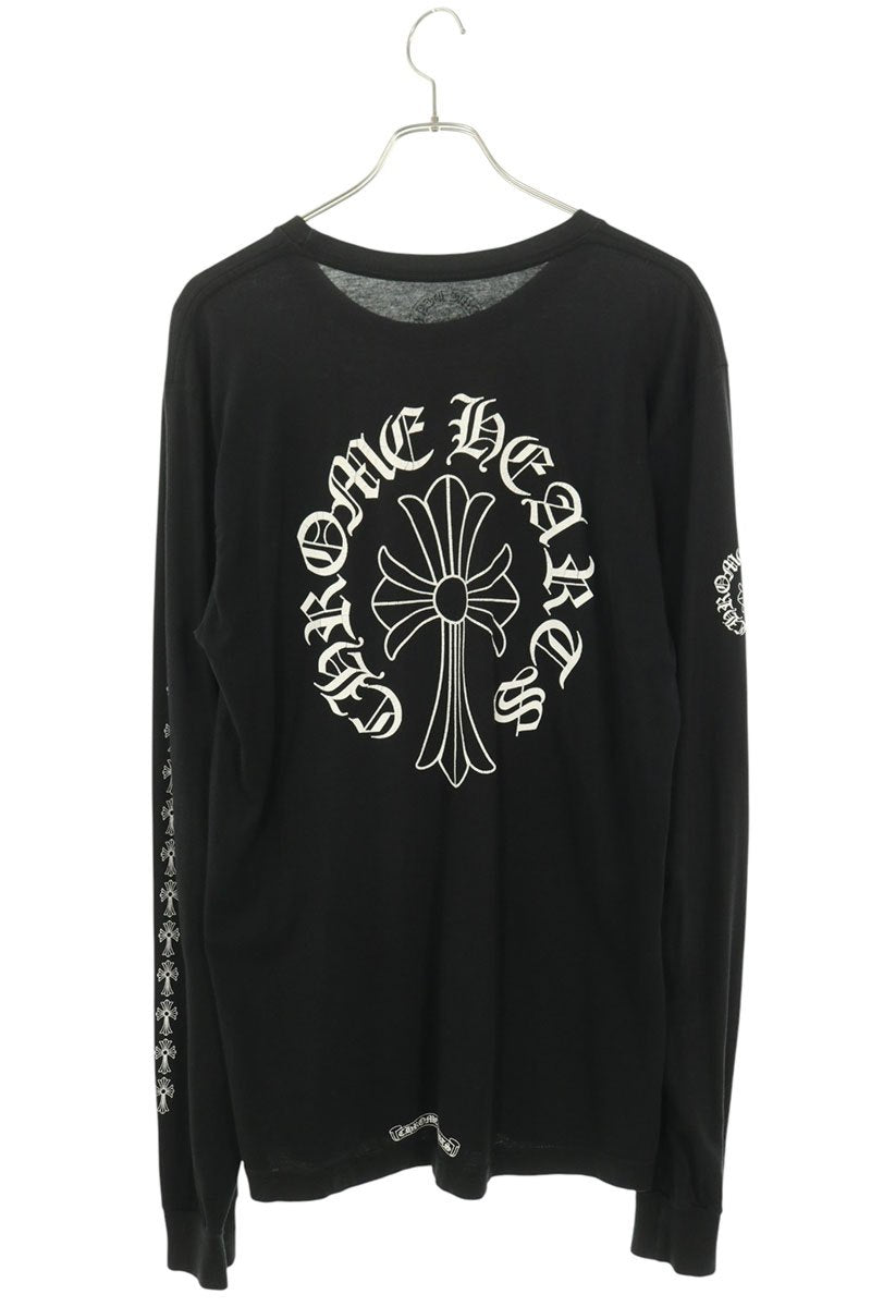 Chrome Hearts Neck Print Back Cross Long Sleeve Tee Black Size L
