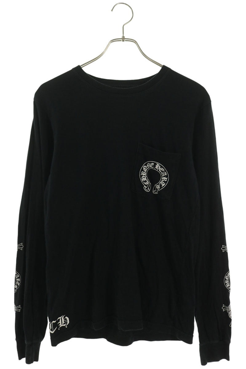 Chrome Hearts Back T-Bar Print Long Sleeve Tee Black Size S