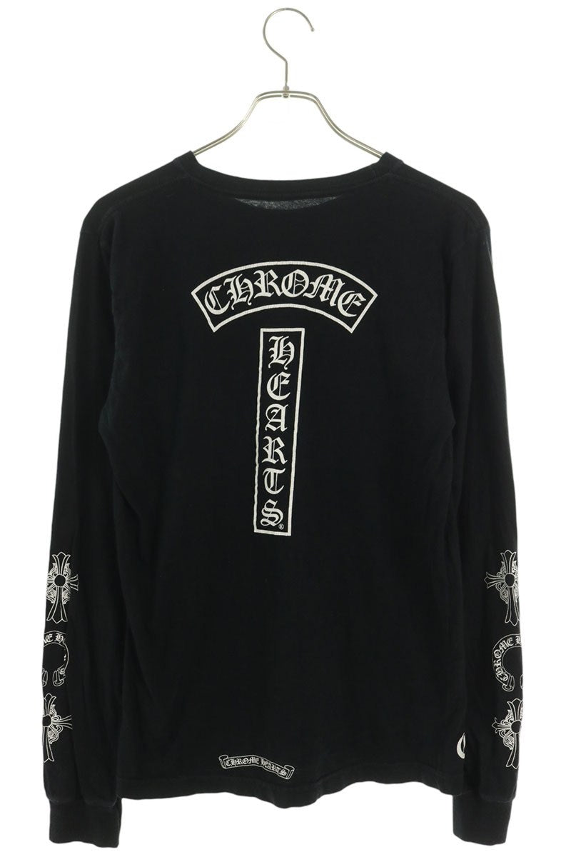 Chrome Hearts Back T-Bar Print Long Sleeve Tee Black Size S