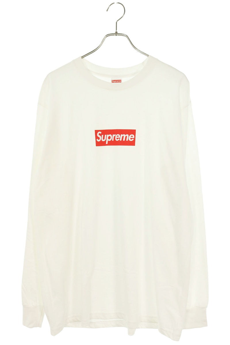 SUPREME Box Logo Long Sleeve Tee White Red Size L