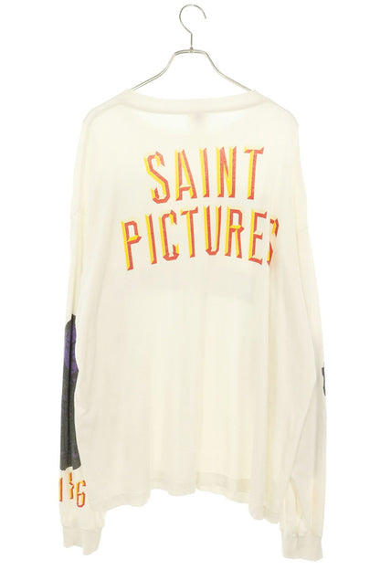 SAINT MICHAEL Vintage Saint Pictures Long Sleeve Tee White