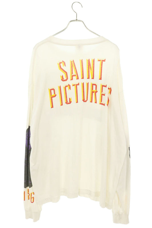 SAINT MICHAEL Vintage Saint Pictures Long Sleeve Tee White