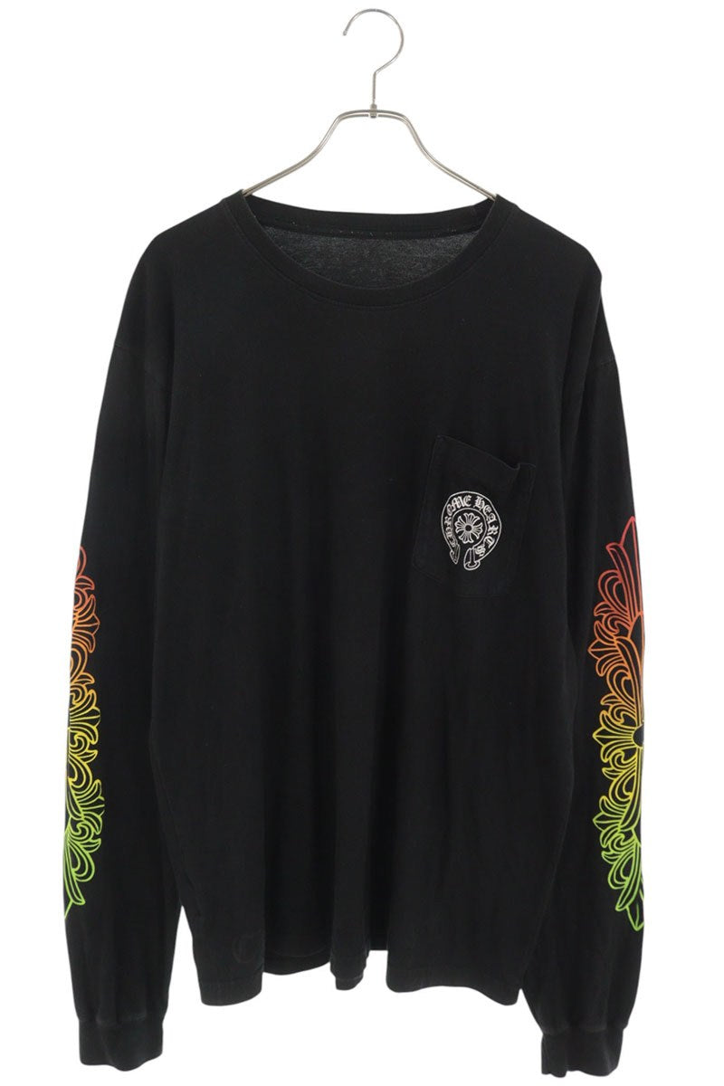Chrome Hearts Floral Gradient Logo Long Sleeve Tee Black Size XL