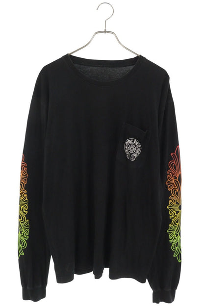 Chrome Hearts Floral Gradient Logo Long Sleeve Tee Black Size XL