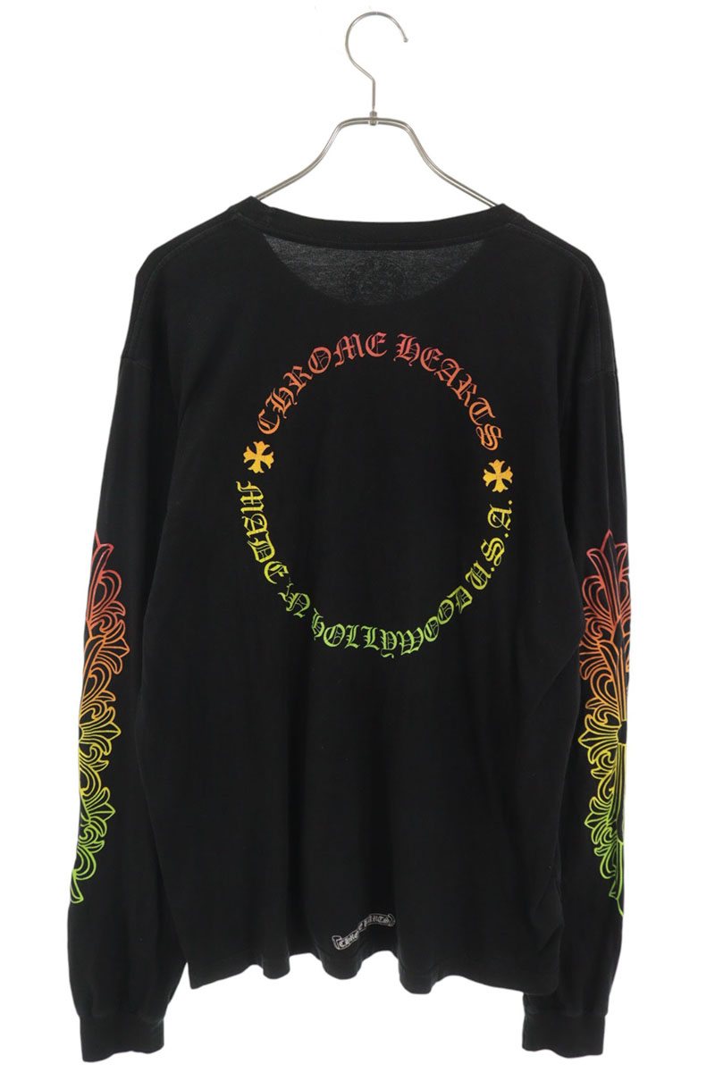 Chrome Hearts Floral Gradient Logo Long Sleeve Tee Black Size XL
