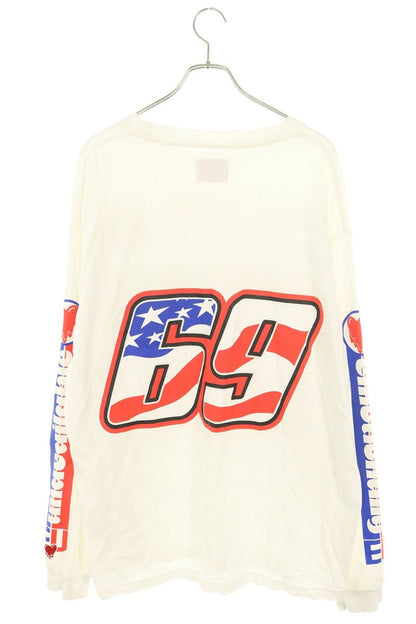 Emotionally Unavailable Racing Print Long Sleeve Tee White Size XL