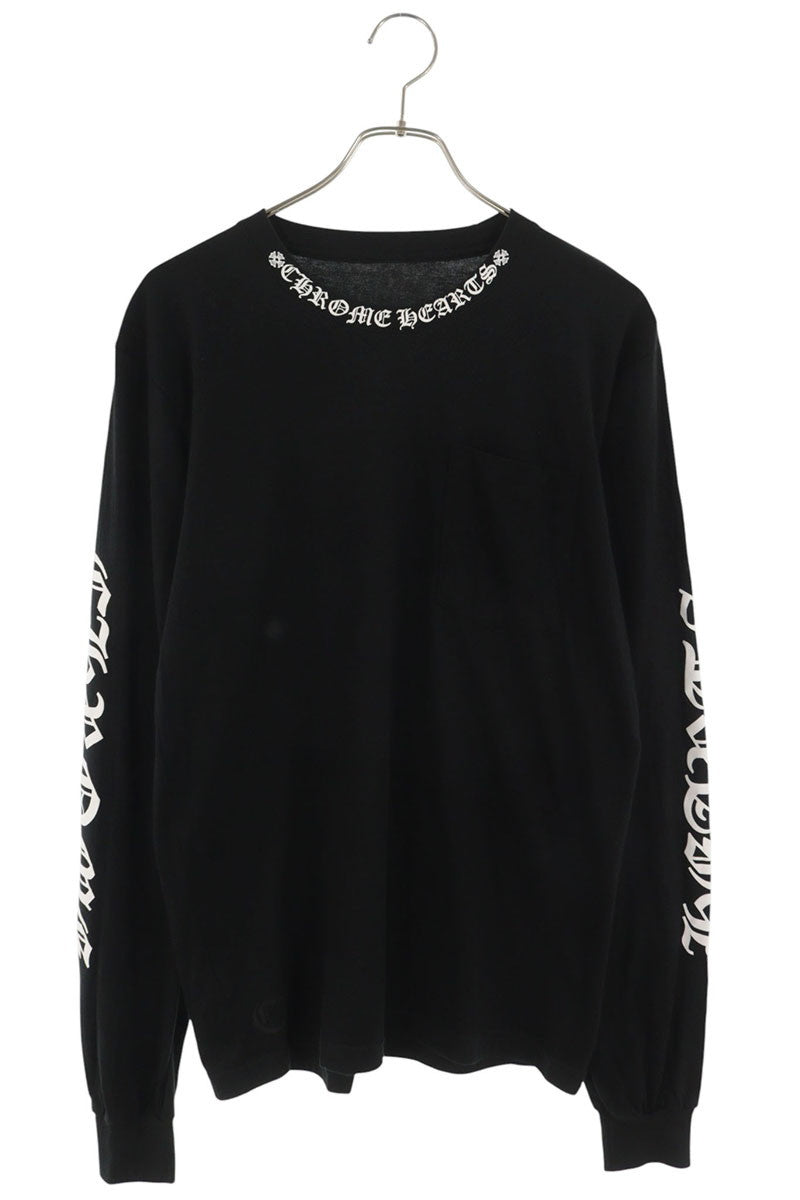 Chrome Hearts Neck Logo Print Long Sleeve Black Size M