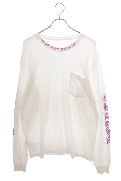 Chrome Hearts White Neck & Sleeve Logo Long Sleeve Shirt Size XL