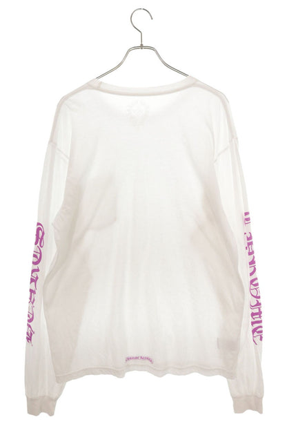 Chrome Hearts White Neck & Sleeve Logo Long Sleeve Shirt Size XL