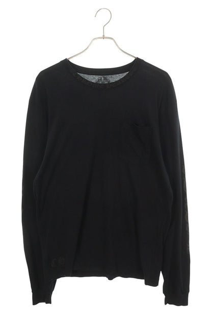 Chrome Hearts Black Neck Logo Print Long Sleeve Shirt Size L