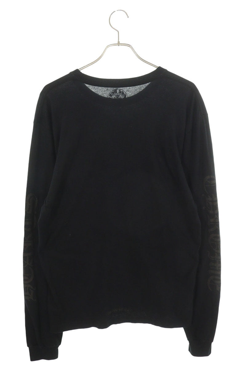 Chrome Hearts Black Neck Logo Print Long Sleeve Shirt Size L