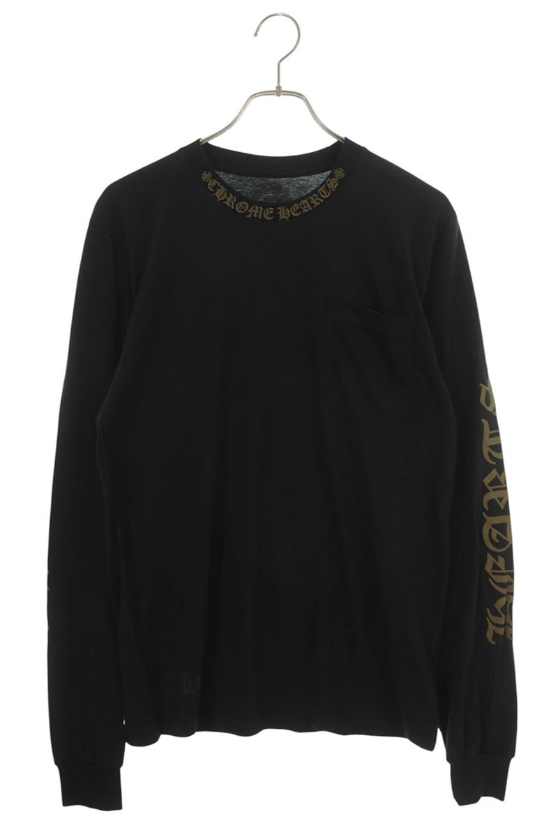 Chrome Hearts Multi Neck Logo Print Long Sleeve Shirt Size M