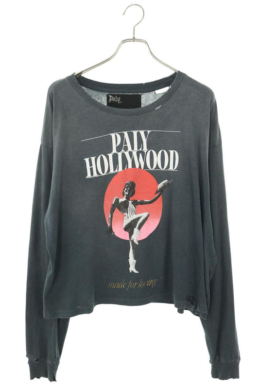 Paly Hollywood Gray Human Print Long Sleeve Shirt Size M