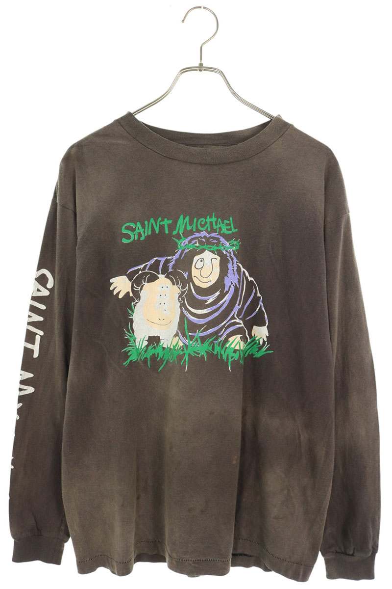 SAINT MICHAEL Sheep Print Vintage Long Sleeve Black Size M