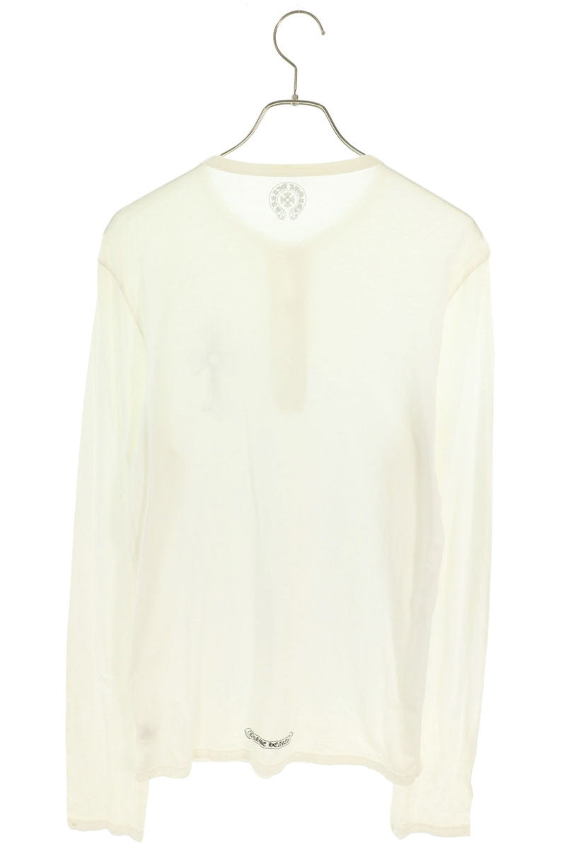 Chrome Hearts Long Sleeve HNLY Henley Cross Print Long Sleeve White Size S