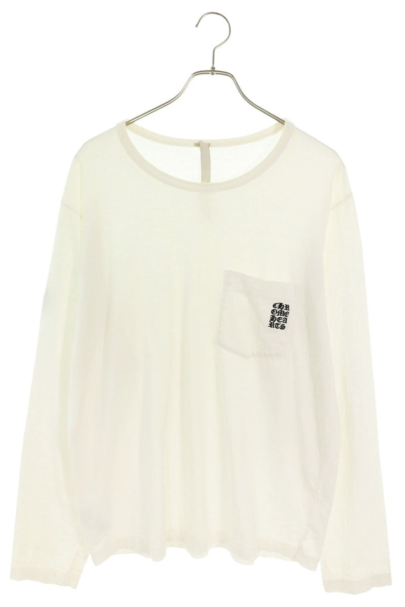 Chrome Hearts Y NOT Embroidered Pocket Long Sleeve White Size L