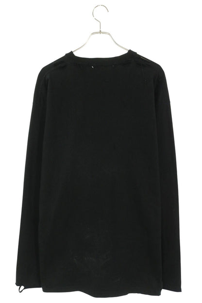 BALENCIAGA 651796 TJVN3 Tag Print Damaged Long Sleeve Black Size M
