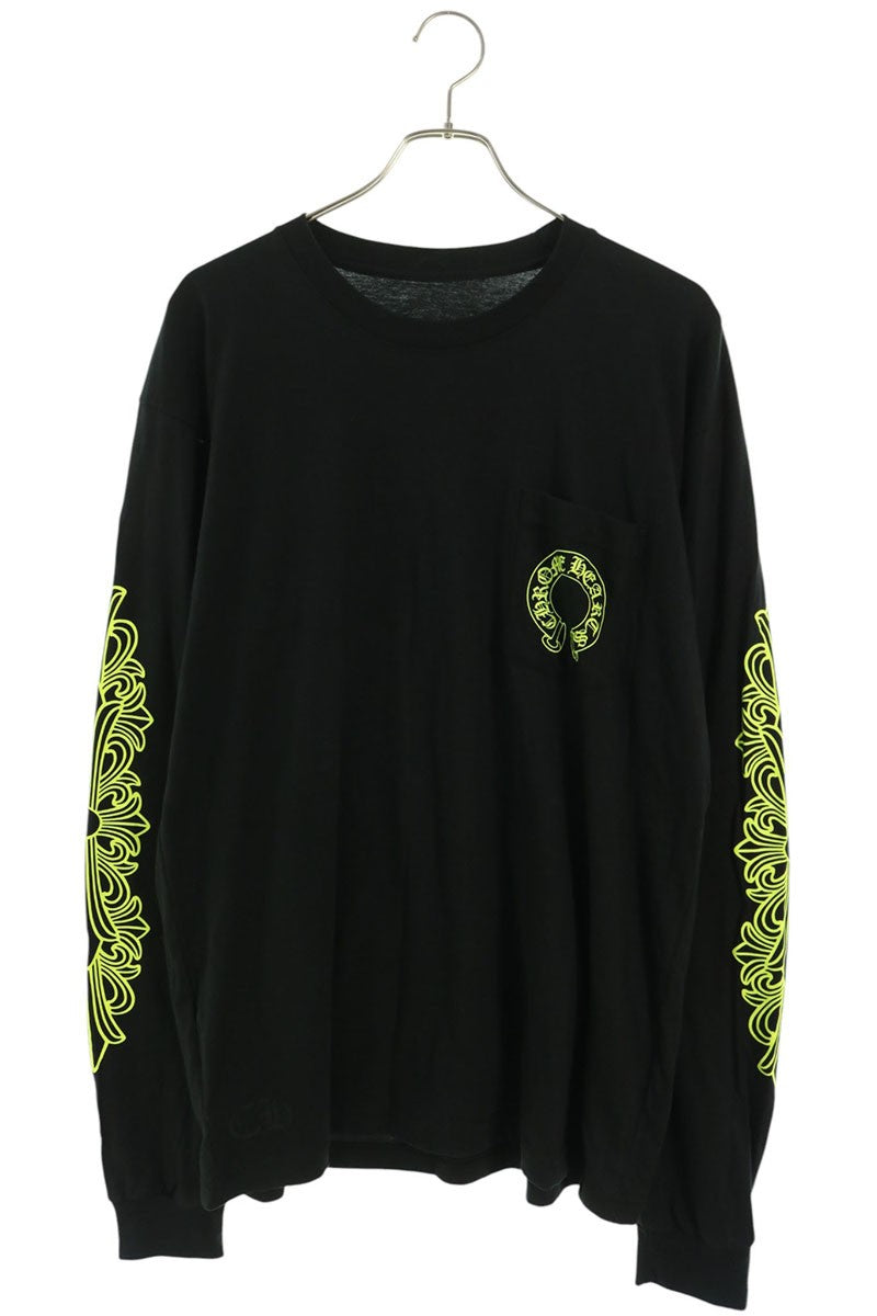 Chrome Hearts CH L S 1 Floral Long Sleeve Black/Yellow Size XL
