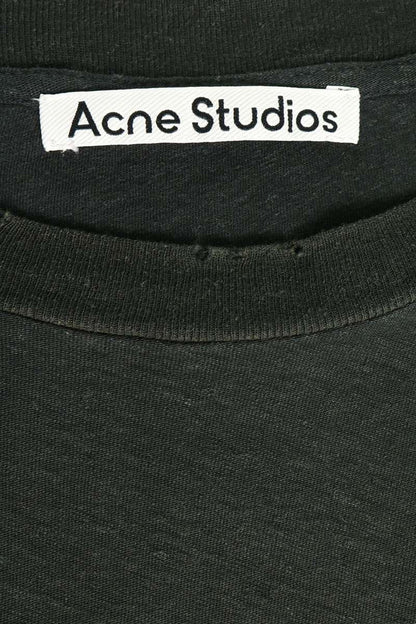 ACNE STUDIOS Logo Print Relaxed Fit Long Sleeve Black Size XS