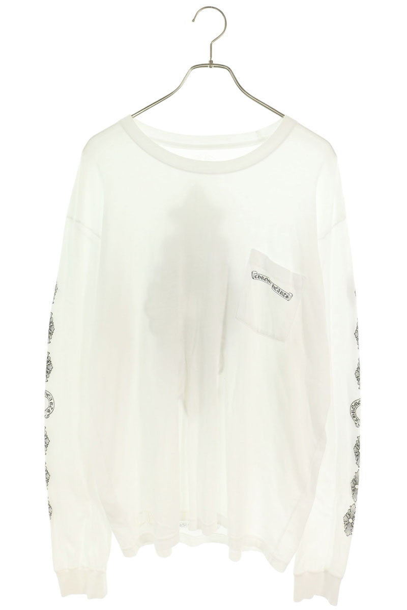 Chrome Hearts CH L S 1 Floral Cross Long Sleeve White/Black Size XL