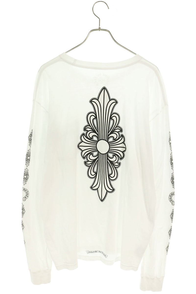 Chrome Hearts CH L S 1 Floral Cross Long Sleeve White/Black Size XL