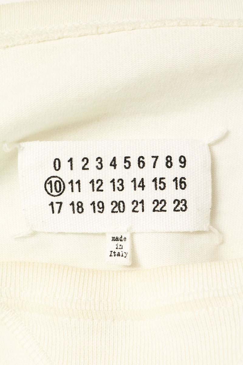 Maison Margiela S50GU0088 Calendar Tag Long Sleeve White Size 44