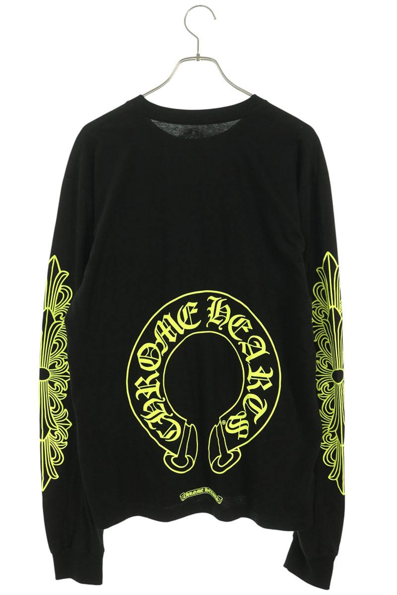 Chrome Hearts CH L S 1 Back Horseshoe Floral Long Sleeve Top Size L