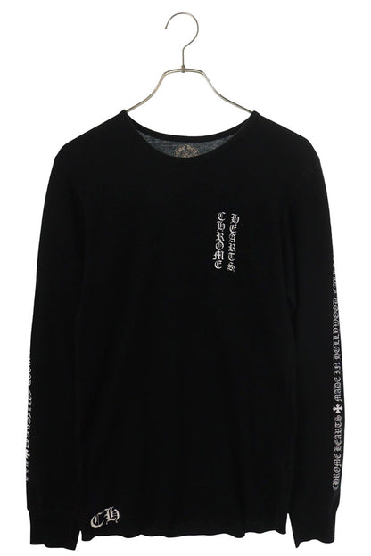 Chrome Hearts Thermal Long Sleeve Back Floral Sleeve Black Size M