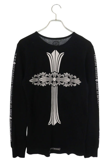 Chrome Hearts Thermal Long Sleeve Back Floral Sleeve Black Size M