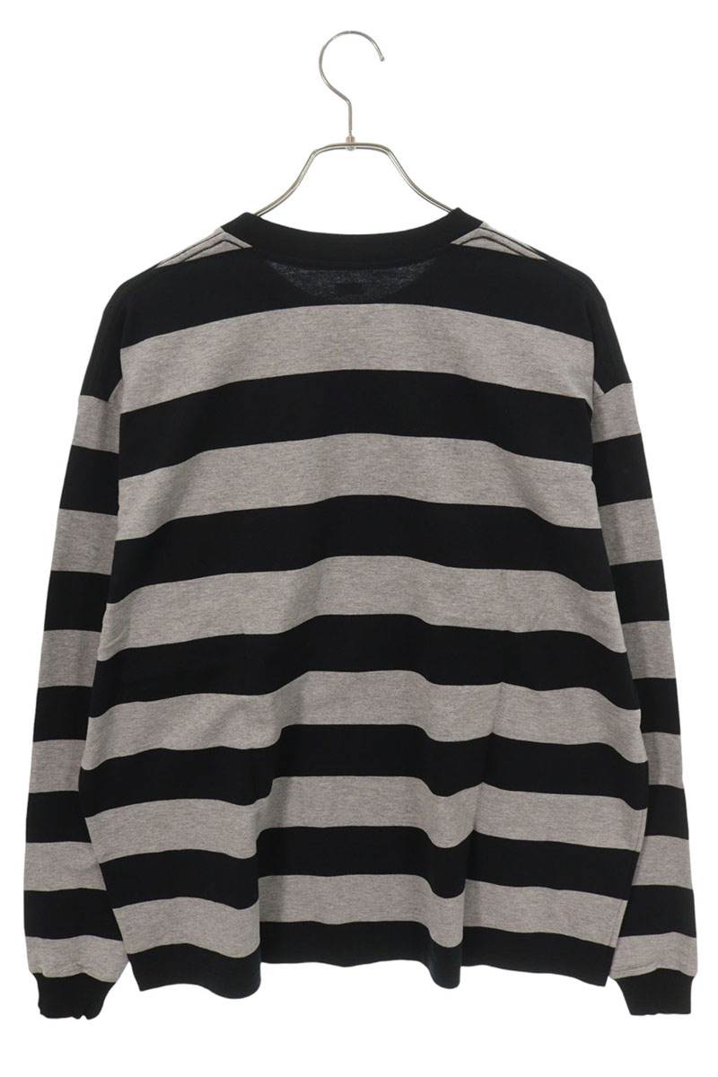 SEQUEL 25AW Logo Print Border Long Sleeve T-Shirt Black/Gray Size S