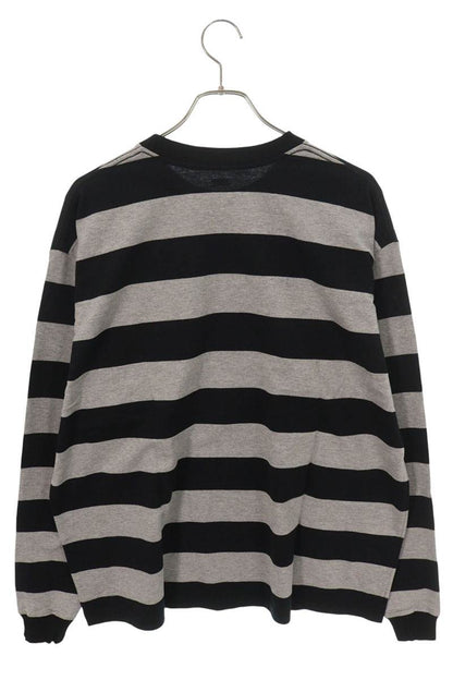SEQUEL 25AW Logo Print Border Long Sleeve T-Shirt Black/Gray Size S