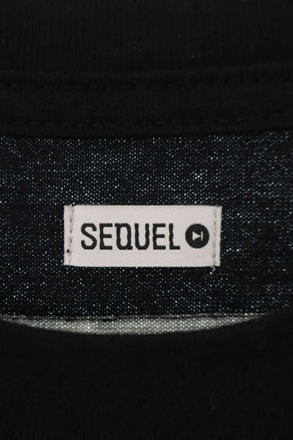 SEQUEL 25AW Logo Print Border Long Sleeve T-Shirt Black/Gray Size S