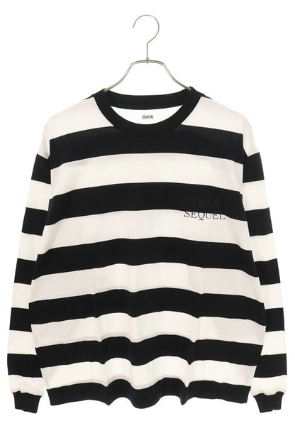 SEQUEL 25AW Logo Print Border Long Sleeve T-Shirt Size M