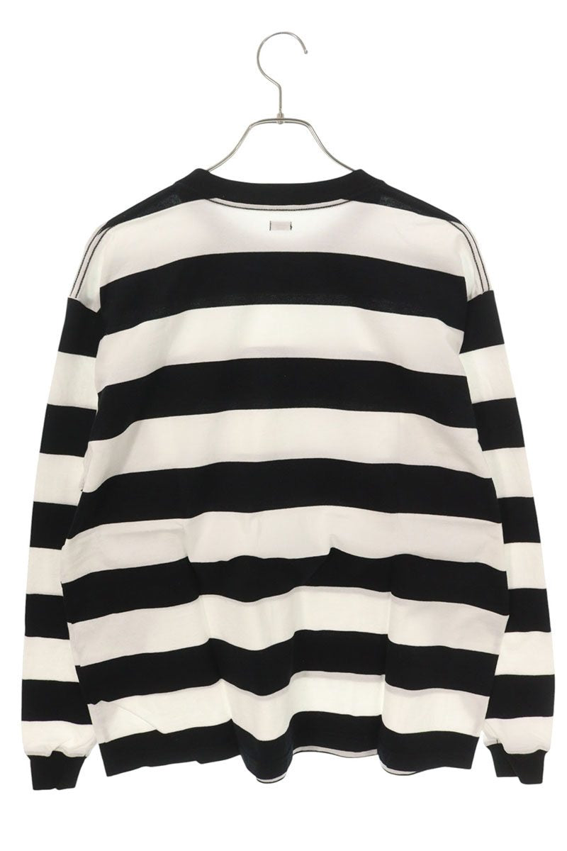 SEQUEL 25AW Logo Print Border Long Sleeve T-Shirt Size M
