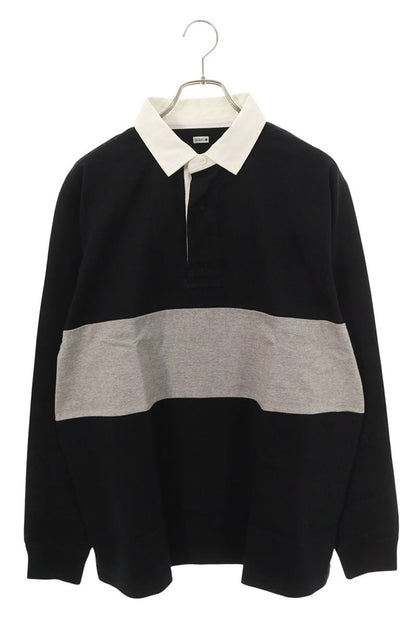SEQUEL 25AW Logo Print Long Sleeve Polo Black Size L