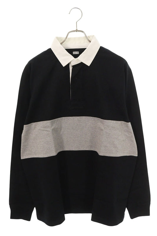 SEQUEL 25AW Logo Print Long Sleeve Polo Black Size L