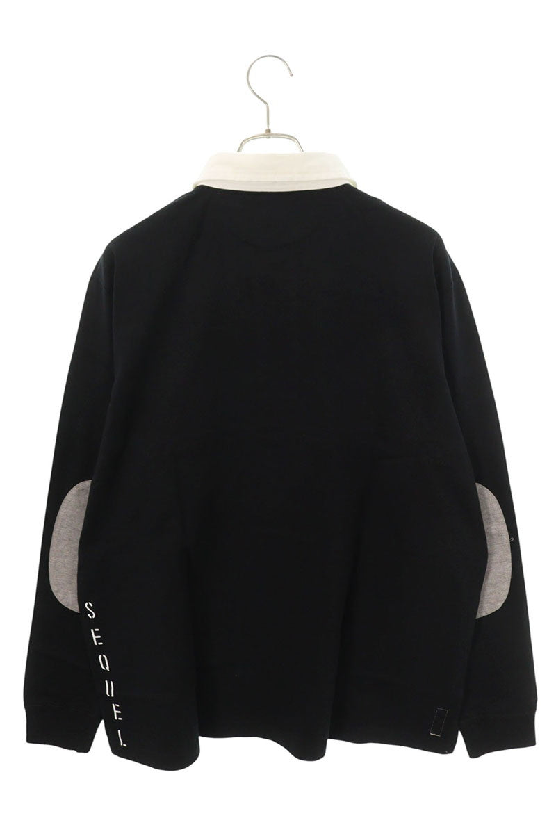 SEQUEL 25AW Logo Print Long Sleeve Polo Black Size L