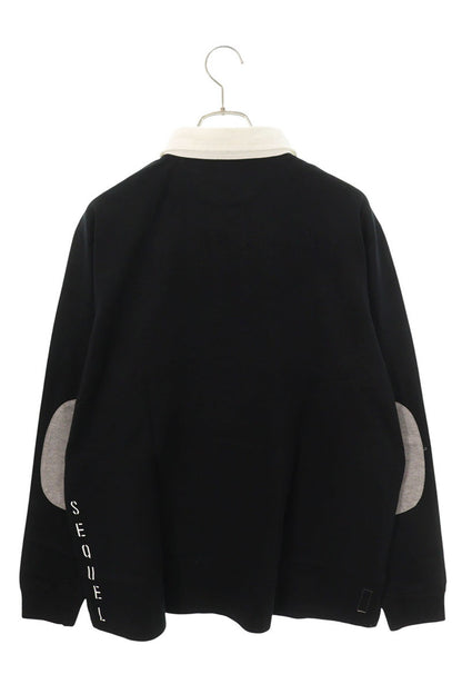 SEQUEL 25AW Logo Print Long Sleeve Polo Black Size L