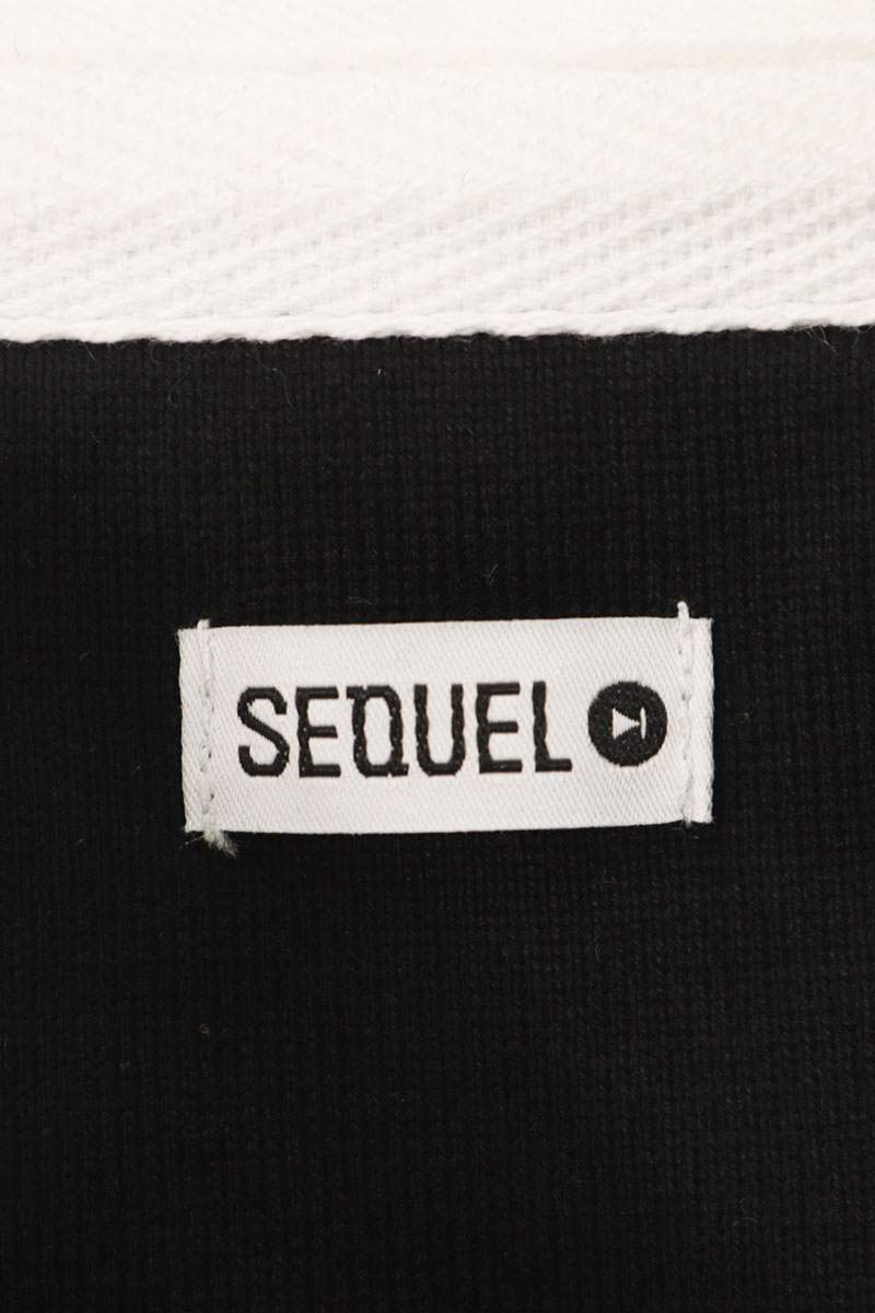 SEQUEL 25AW Logo Print Long Sleeve Polo Black Size L