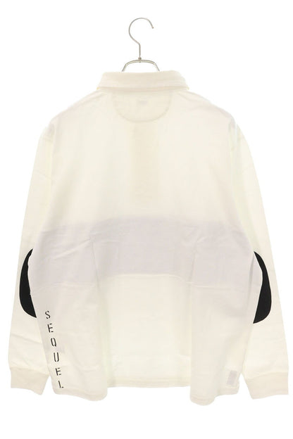 SEQUEL 25AW Logo Print Long Sleeve Polo Size XL